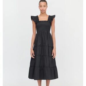 Hill House Black Ruffled Nap Dress the Ellie